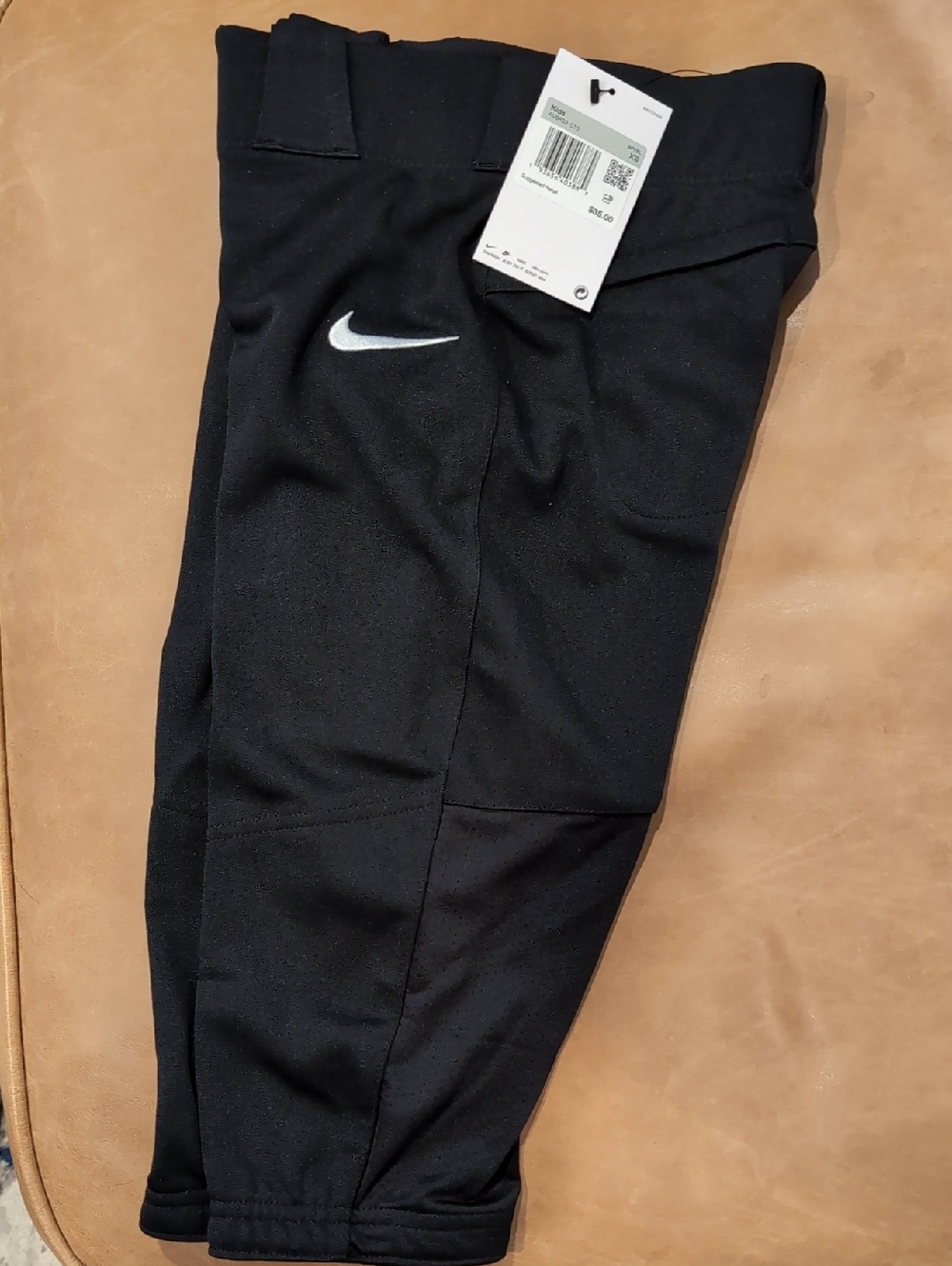 BRAND NEW Nike Kids Black Softball Pants with White Swoosh - Size XS